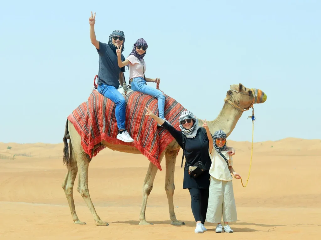 camal ride during best desert safari abu dhabi